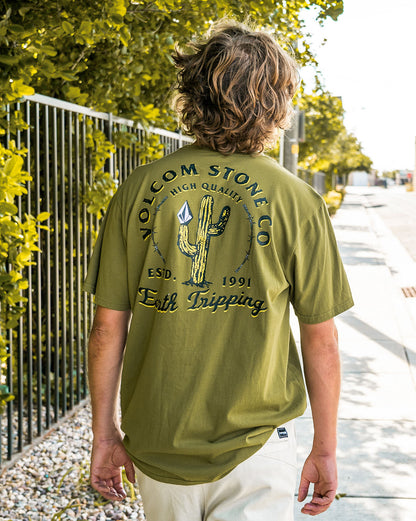 Camiseta Volcom Long Fit Prickly Militar