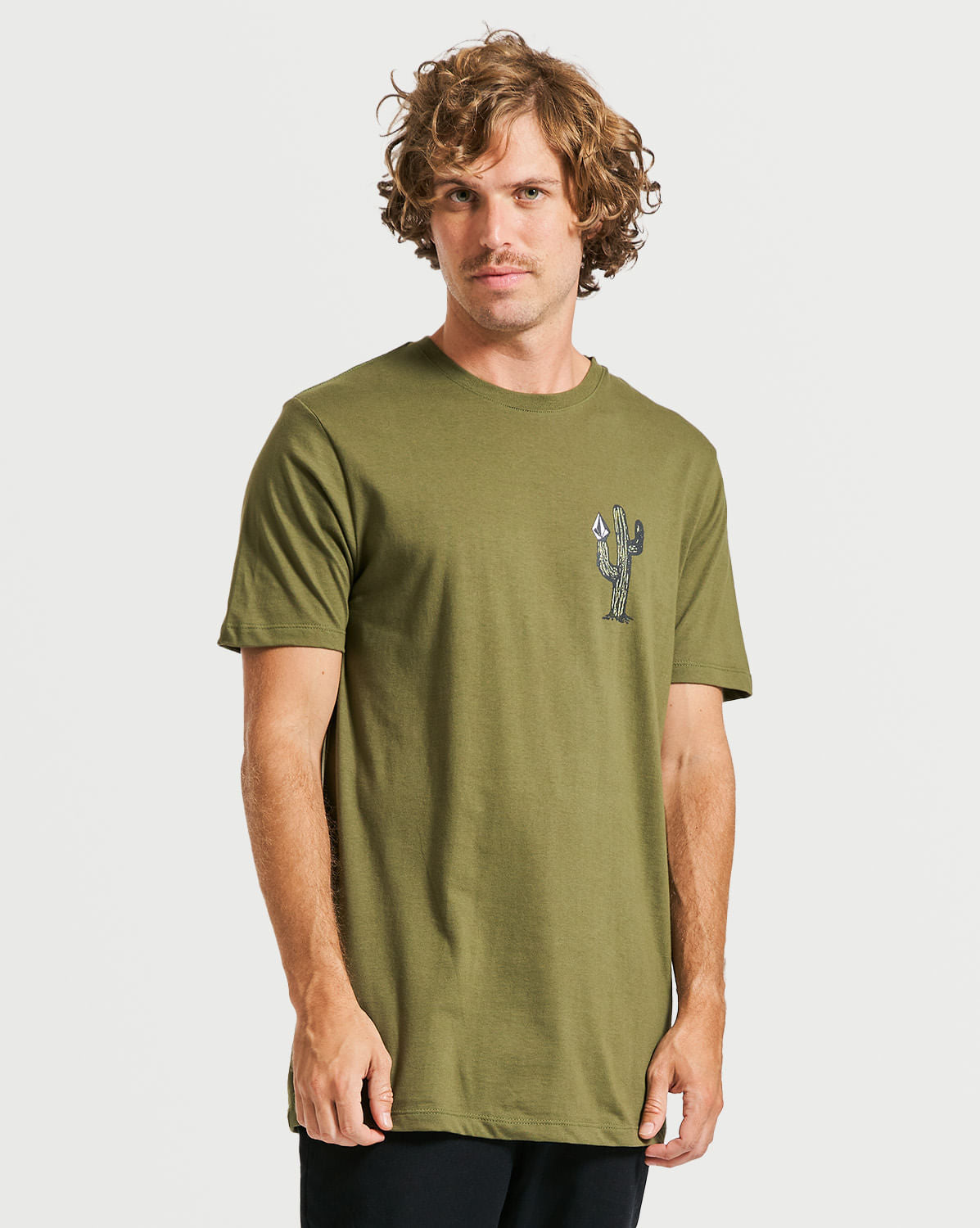 Camiseta Volcom Long Fit Prickly Militar