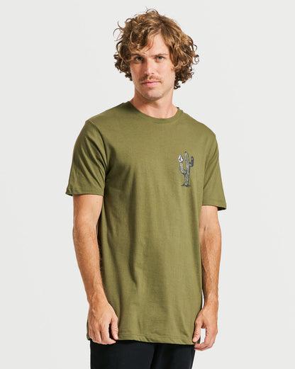 Camiseta Volcom Long Fit Prickly Militar