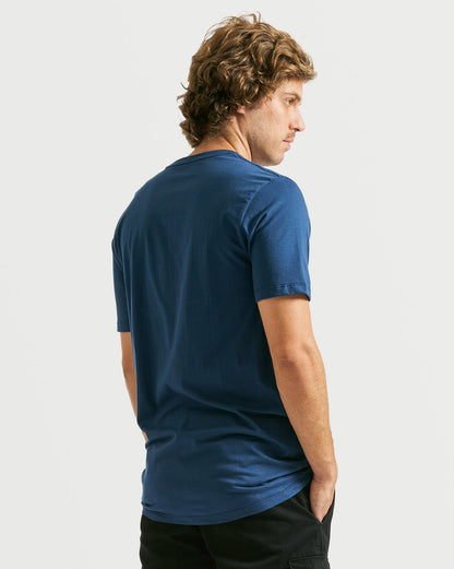 Camiseta Volcom Long Fit Solid Pocket Azul