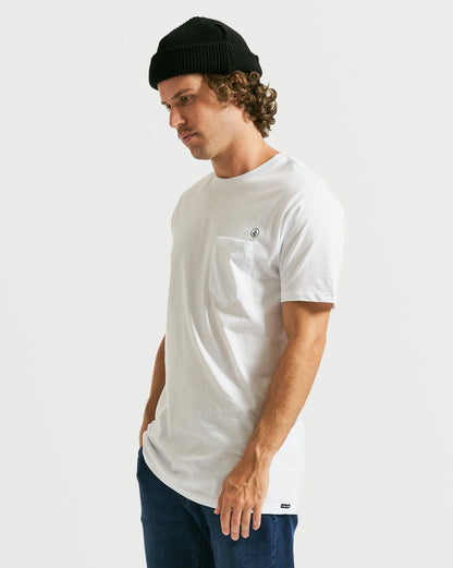 Camiseta Volcom Long Fit Solid Pocket Branca