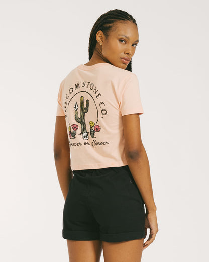 Camiseta Volcom Regular Forever Or Never Rosa