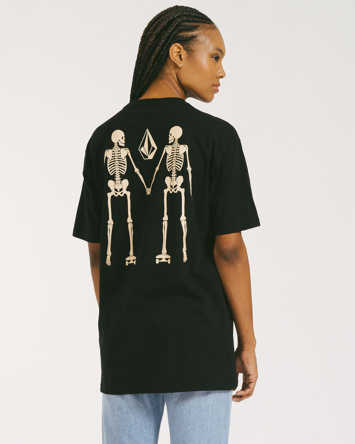 Camiseta Volcom Oversized Skull Preta