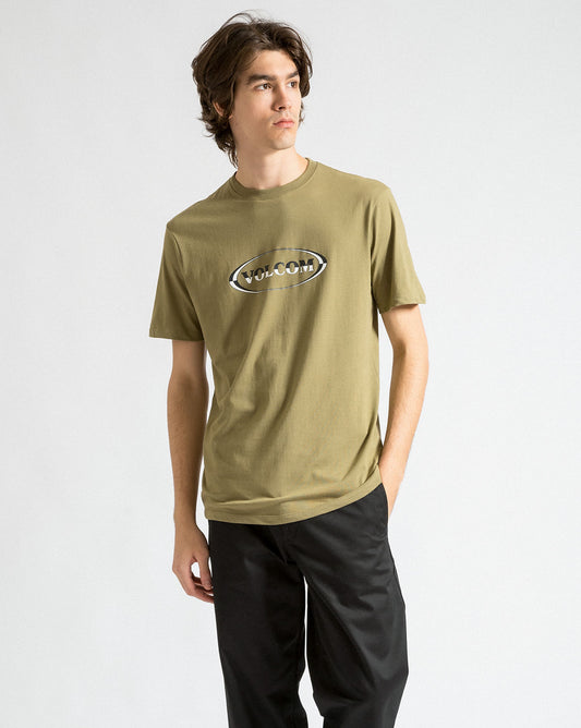 Camiseta Volcom Regular Cleen Militar