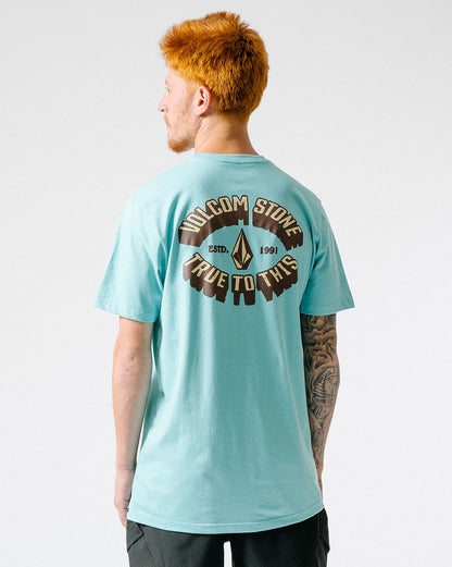 Camiseta Volcom Long Fit Mechanic Azul