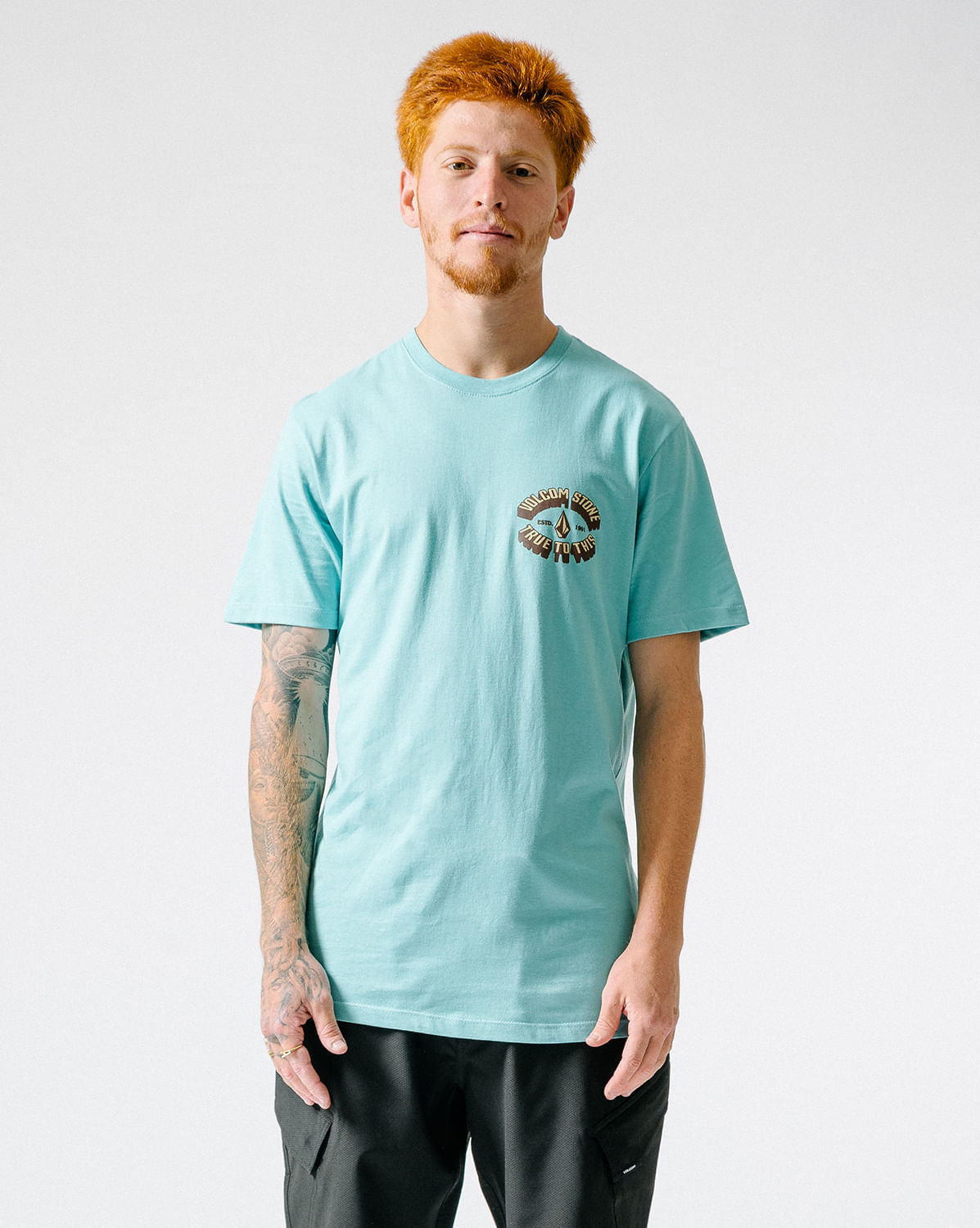 Camiseta Volcom Long Fit Mechanic Azul