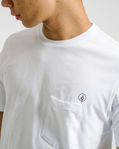 Camiseta Volcom Long Fit Solid Pocket Branca