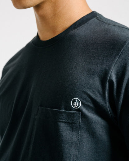 Camiseta Volcom Long Fit Solid Pocket Preta