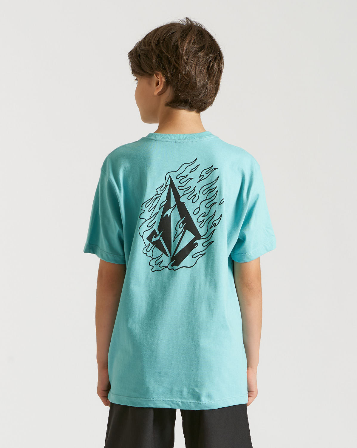 Camiseta Volcom Regular Fire Fight Juvenil Azul