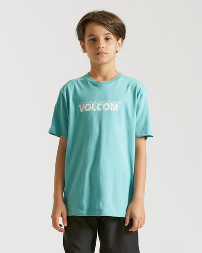Camiseta Volcom Regular Fire Fight Juvenil Azul