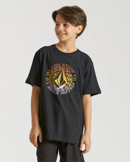 Camiseta Volcom Regular Rotato Juvenil Preta