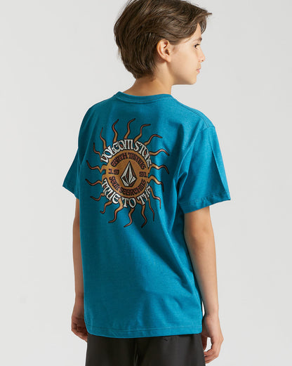 Camiseta Volcom Regular Fried Juvenil Mescla Azul