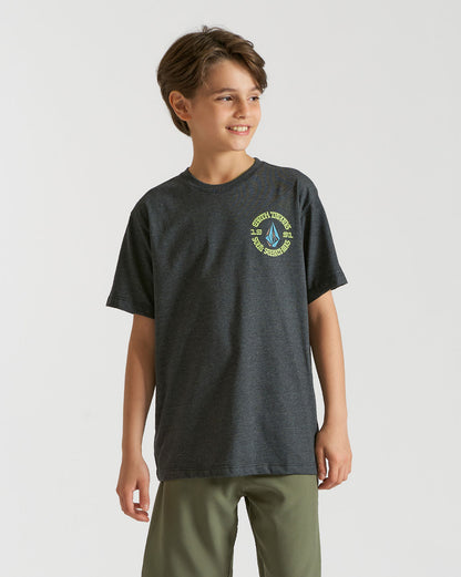 Camiseta Volcom Regular Fried Juvenil Mescla Preta