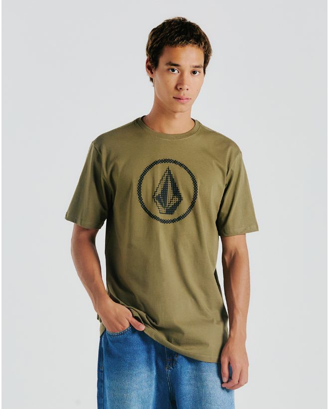 Camiseta Volcom Circle Stone Militar