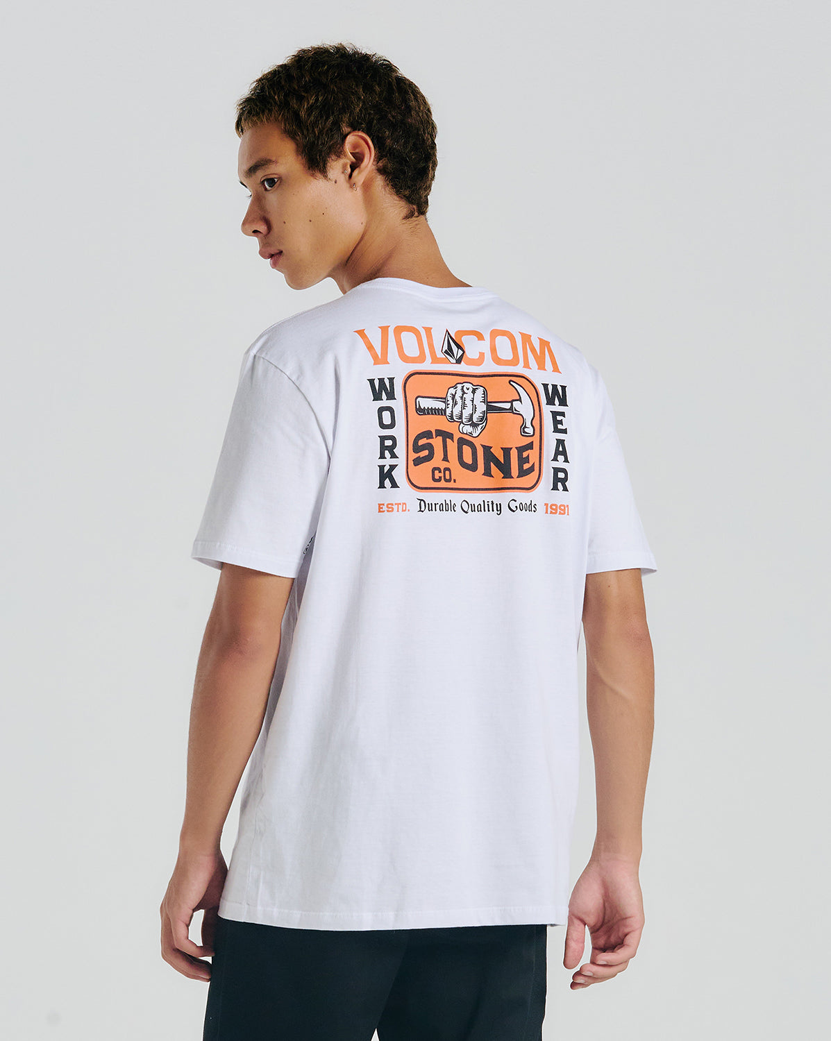 Camiseta Volcom Workwear Nailed Branca