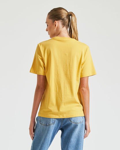 Camiseta Volcom Regular Stone Blanks Amarela