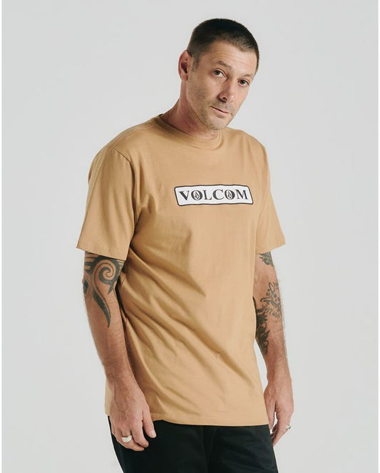 Camiseta Volcom Dual Stone Caramelo