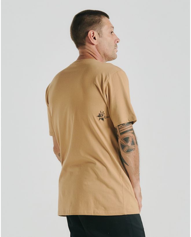 Camiseta Volcom Dual Stone Caramelo