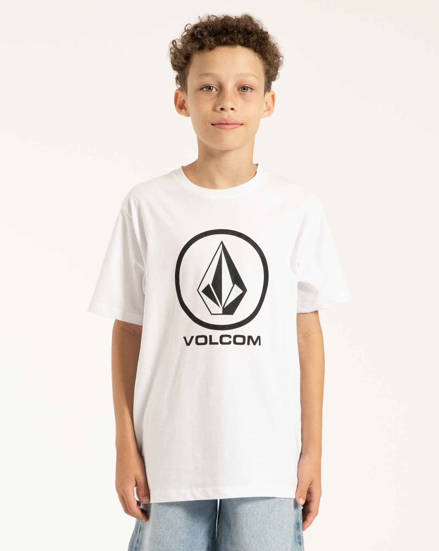 Camiseta Volcom Crisp Stone Juvenil Branca