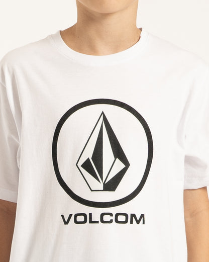 Camiseta Volcom Crisp Stone Juvenil Branca