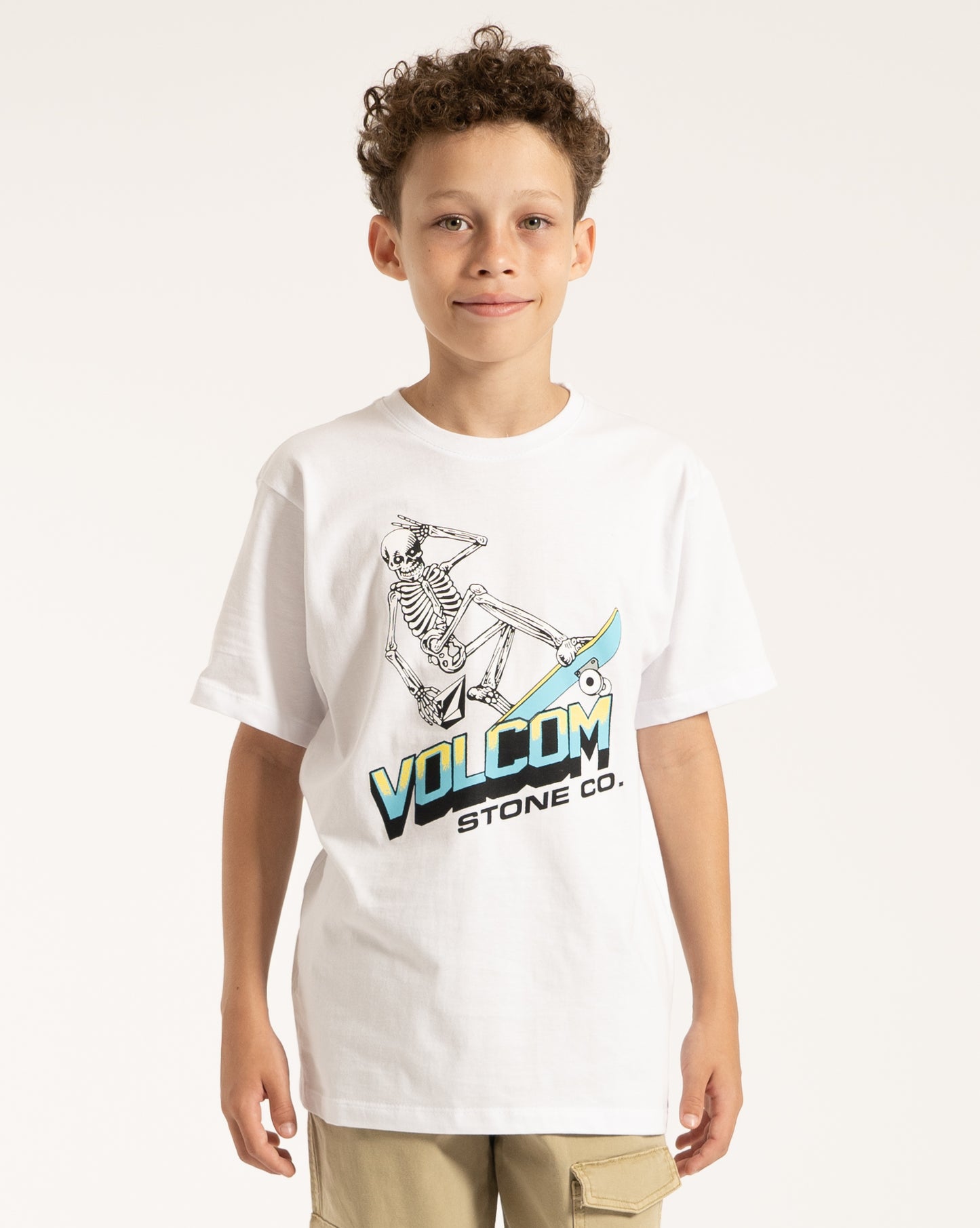 Camiseta Volcom Ripper Juvenil Branca