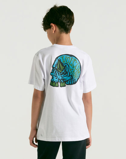 Camiseta Volcom Regular Eye Colades Juvenil Branco