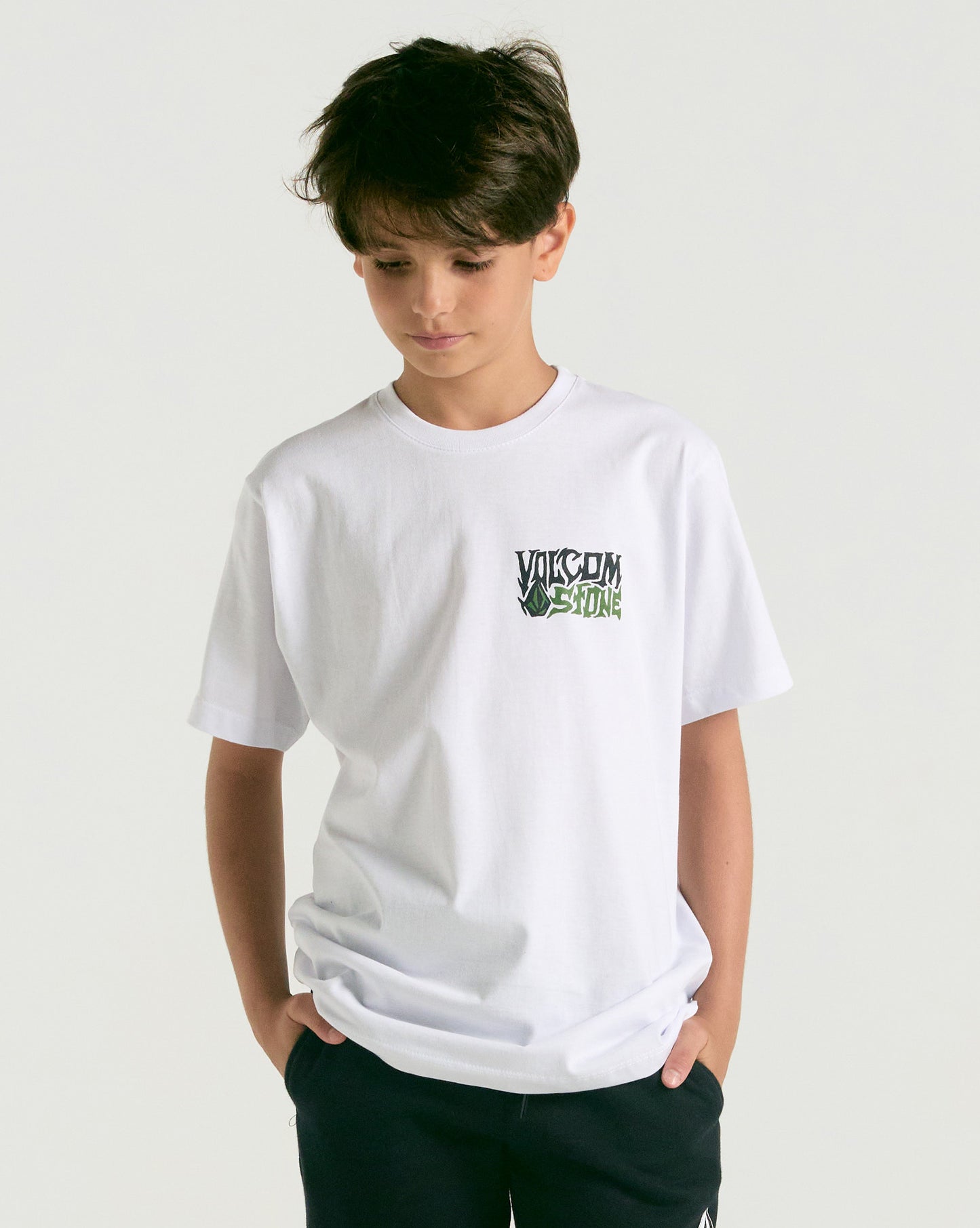 Camiseta Volcom Regular Eye Colades Juvenil Branco