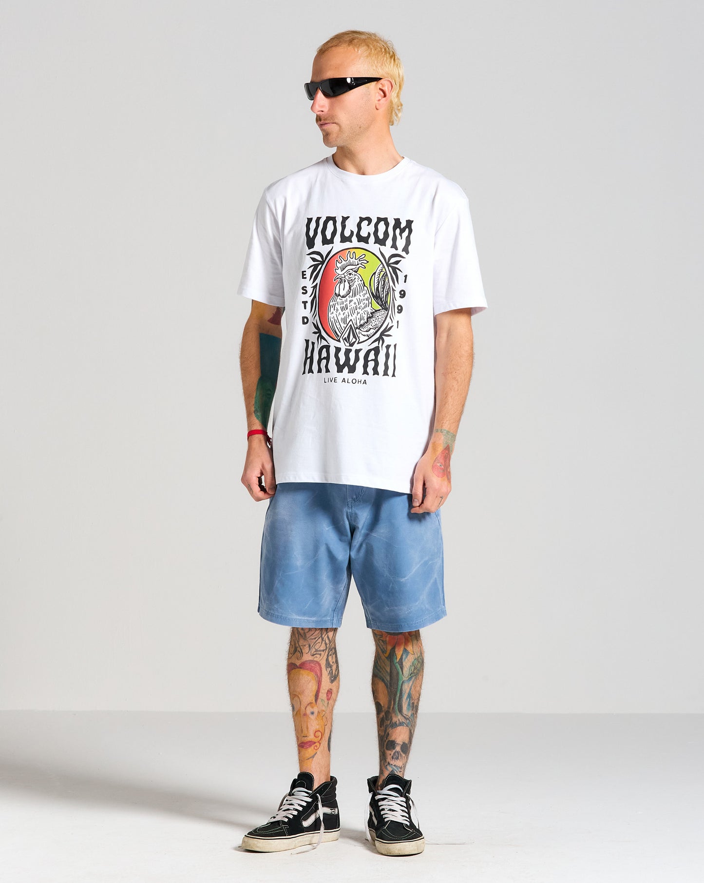 Camiseta Volcom Aloha Rooster Branca