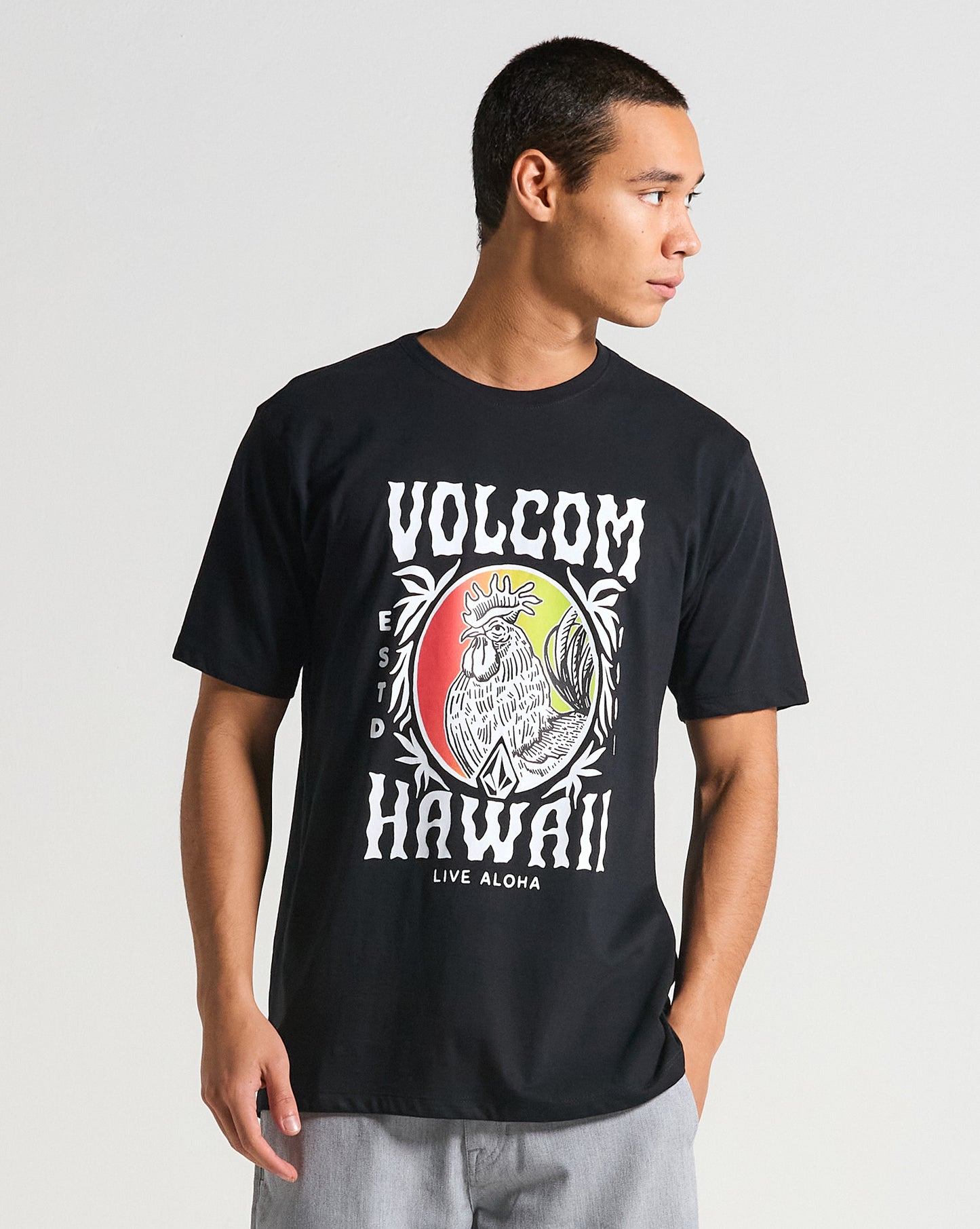 Camiseta Volcom Aloha Rooster Preta