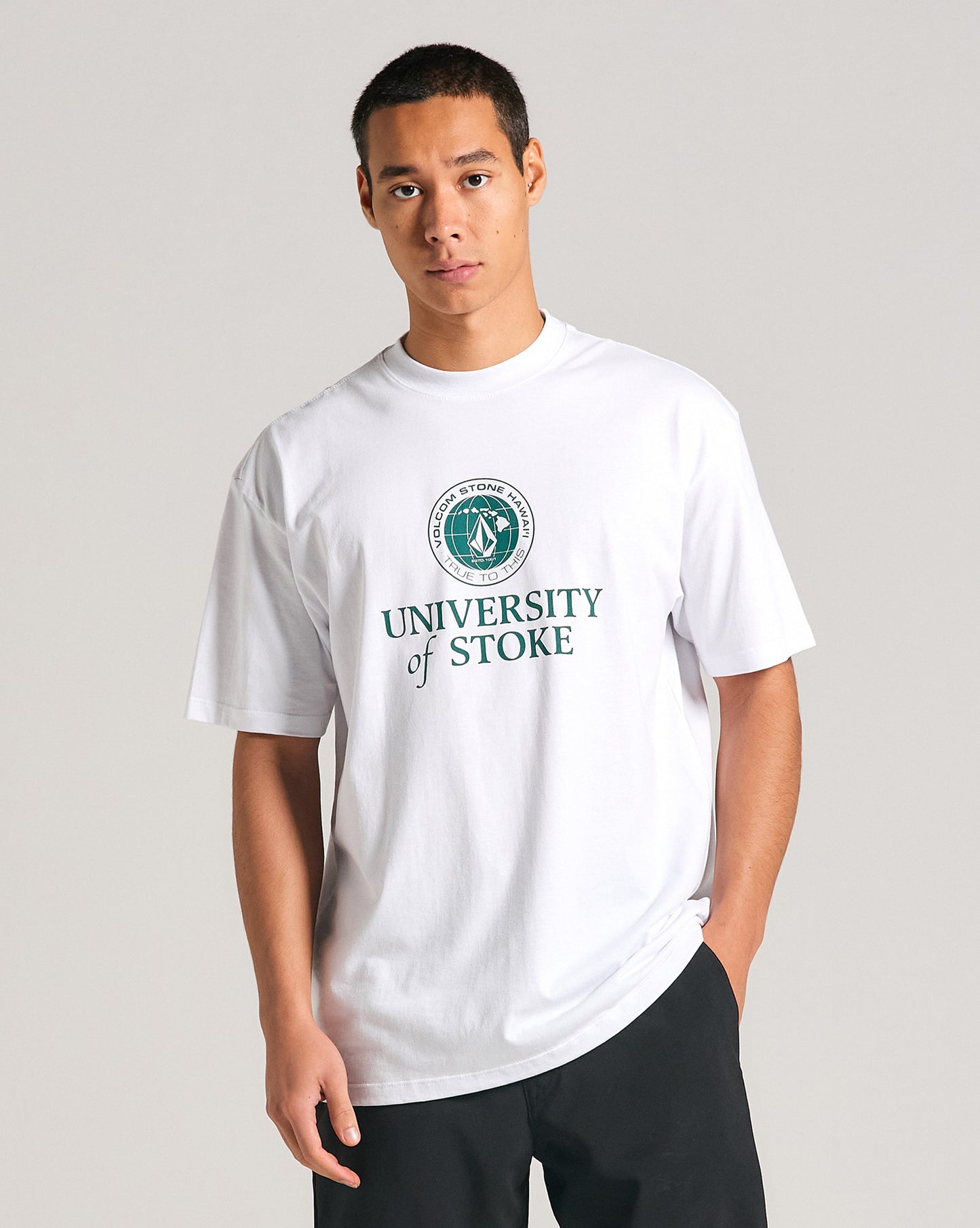 Camiseta Volcom Comfort U Of Stoke Branca