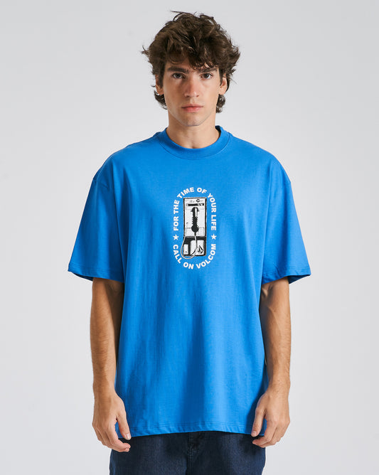 Camiseta Volcom Comfort Time Of Your Life Azul Royal