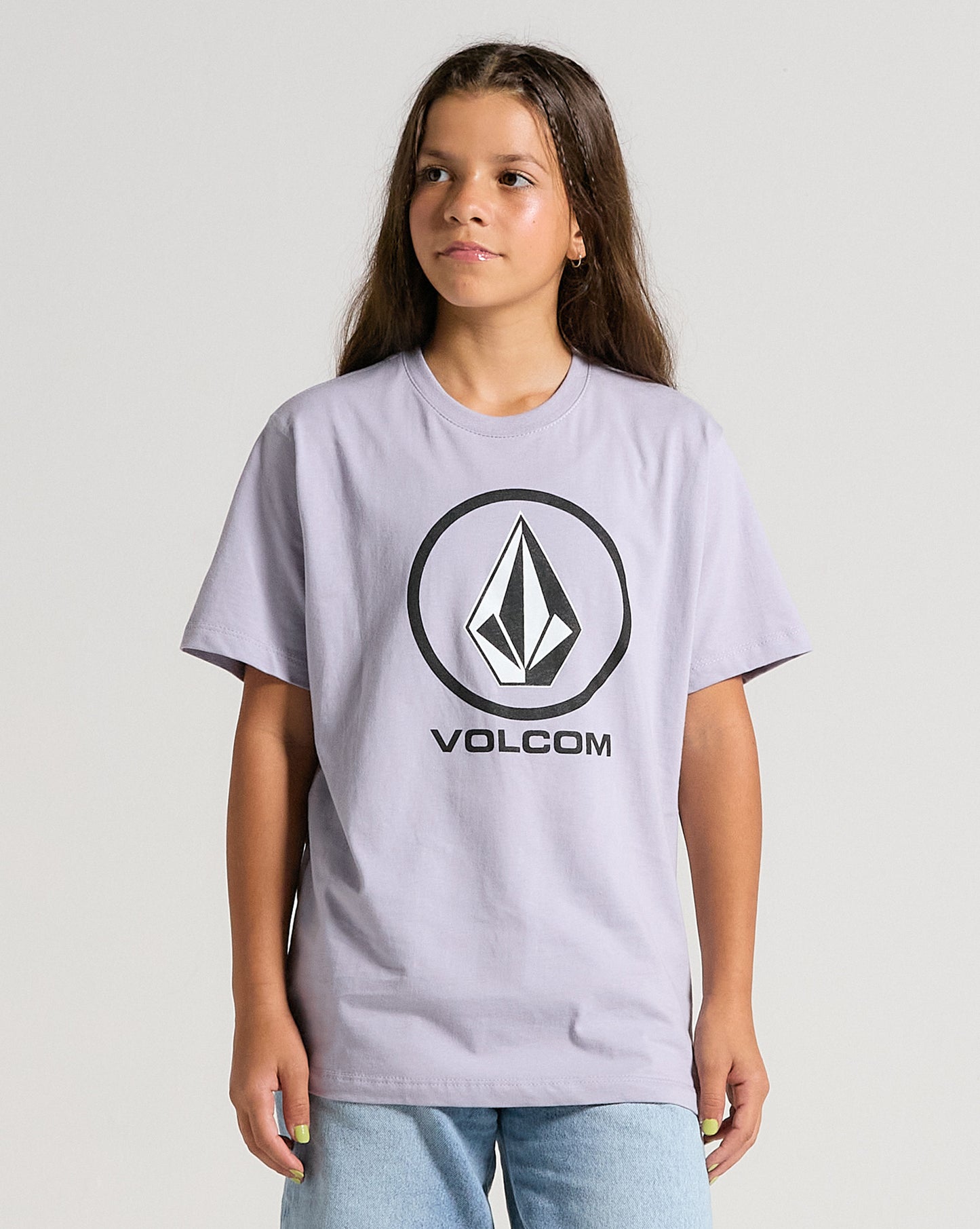 Camiseta Volcom Crisp Stone Juvenil Roxa