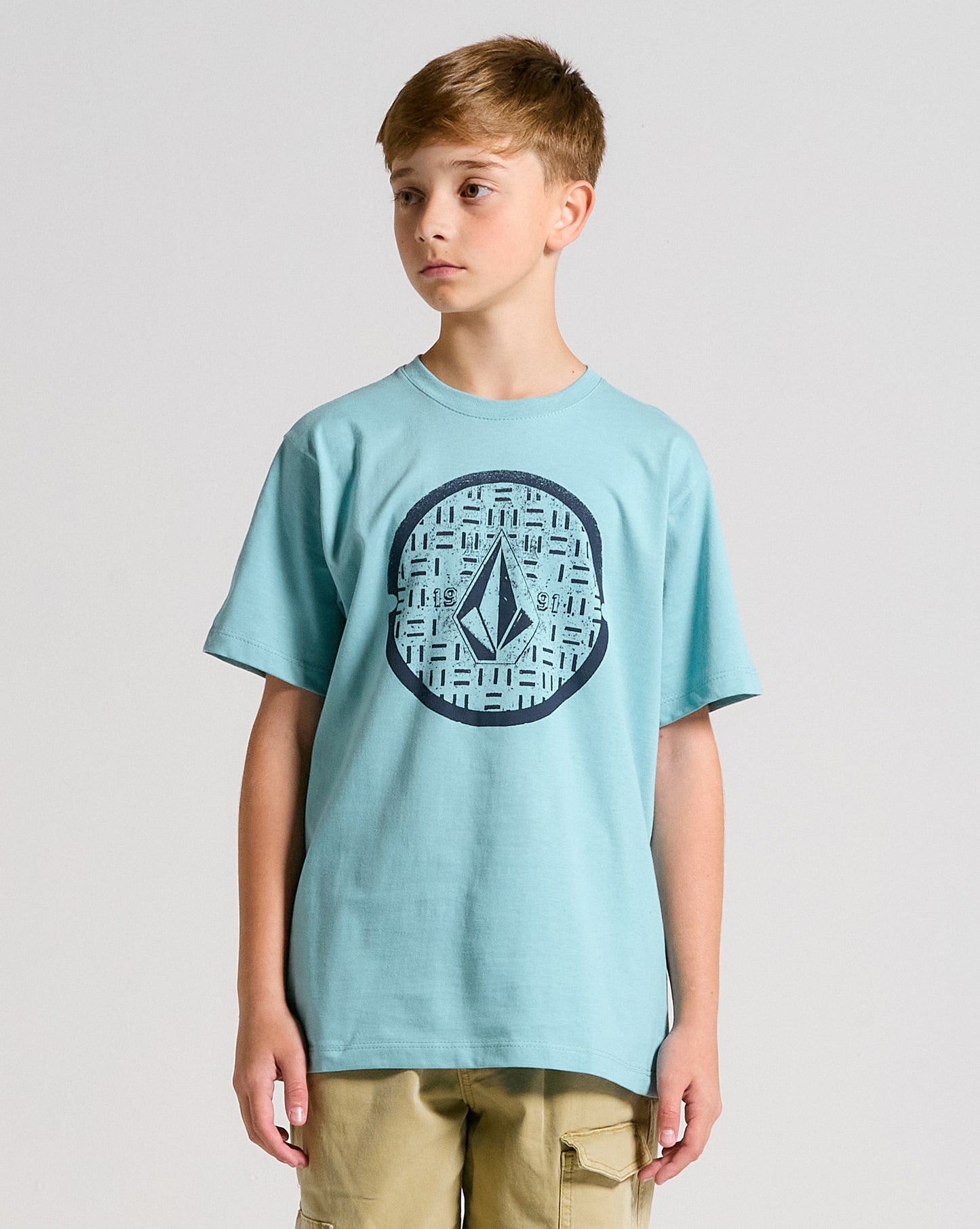 Camiseta Volcom Circle Texture Juvenil Azul