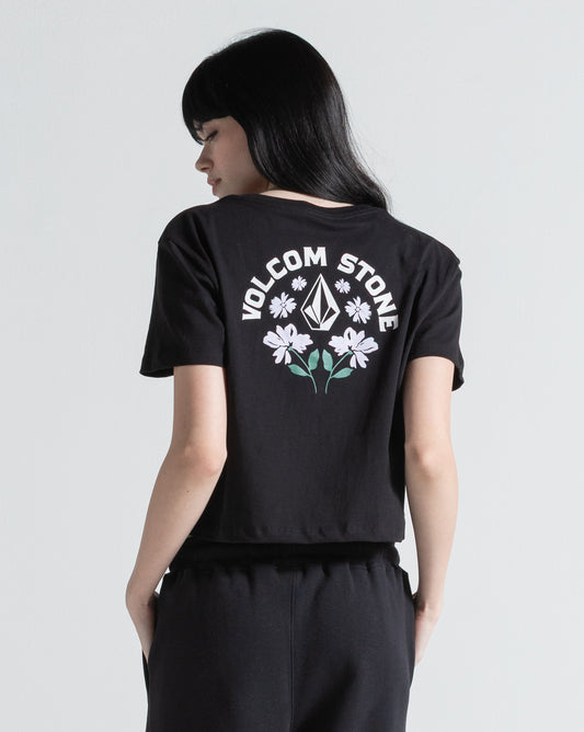 Camiseta Regular Volcom Bloom Preta