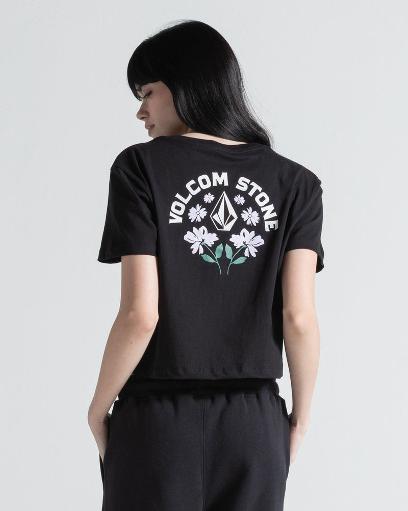 Camiseta Regular Volcom Bloom Preta
