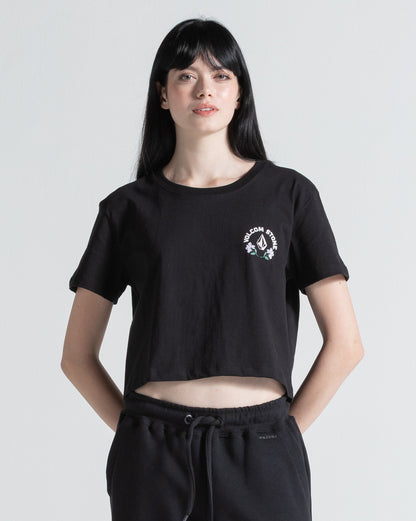 Camiseta Regular Volcom Bloom Preta