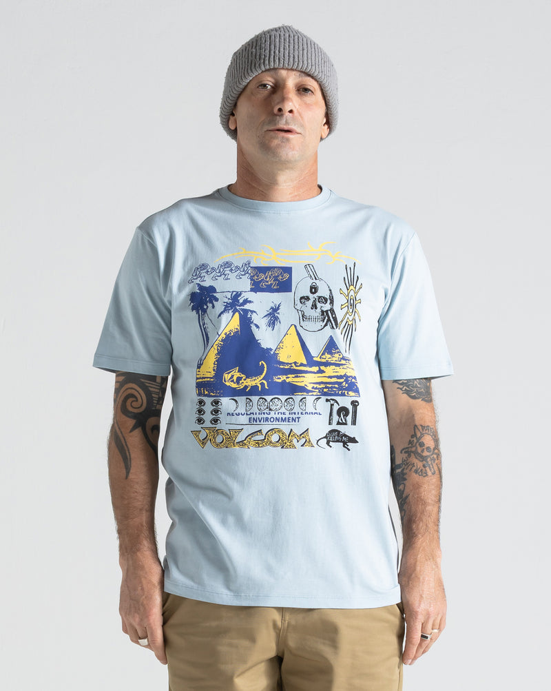 Camiseta Volcom Deserted Azul Claro