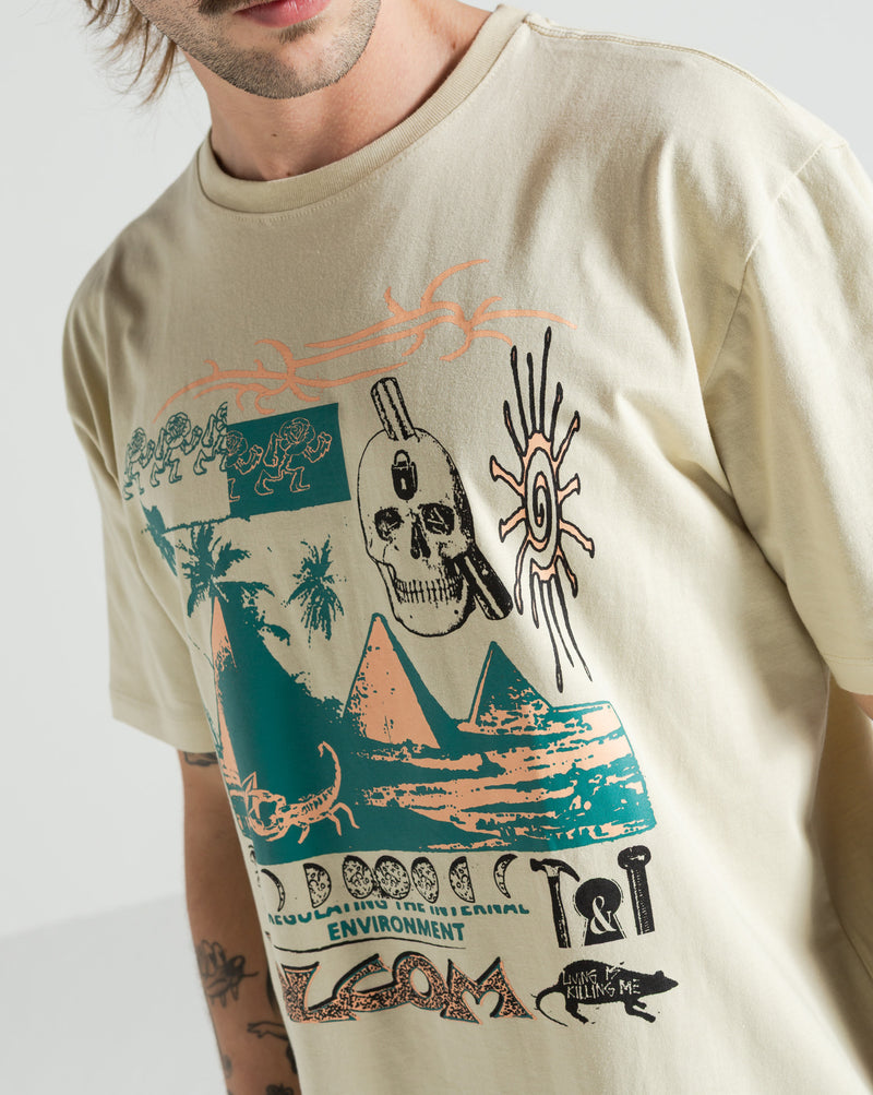 Camiseta Volcom Deserted Bege