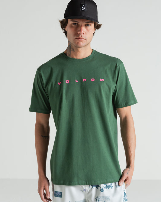 Camiseta Volcom Yewwro Verde Escuro