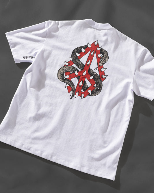 Camiseta Comfort Fit Volcom Snake Peace Branca