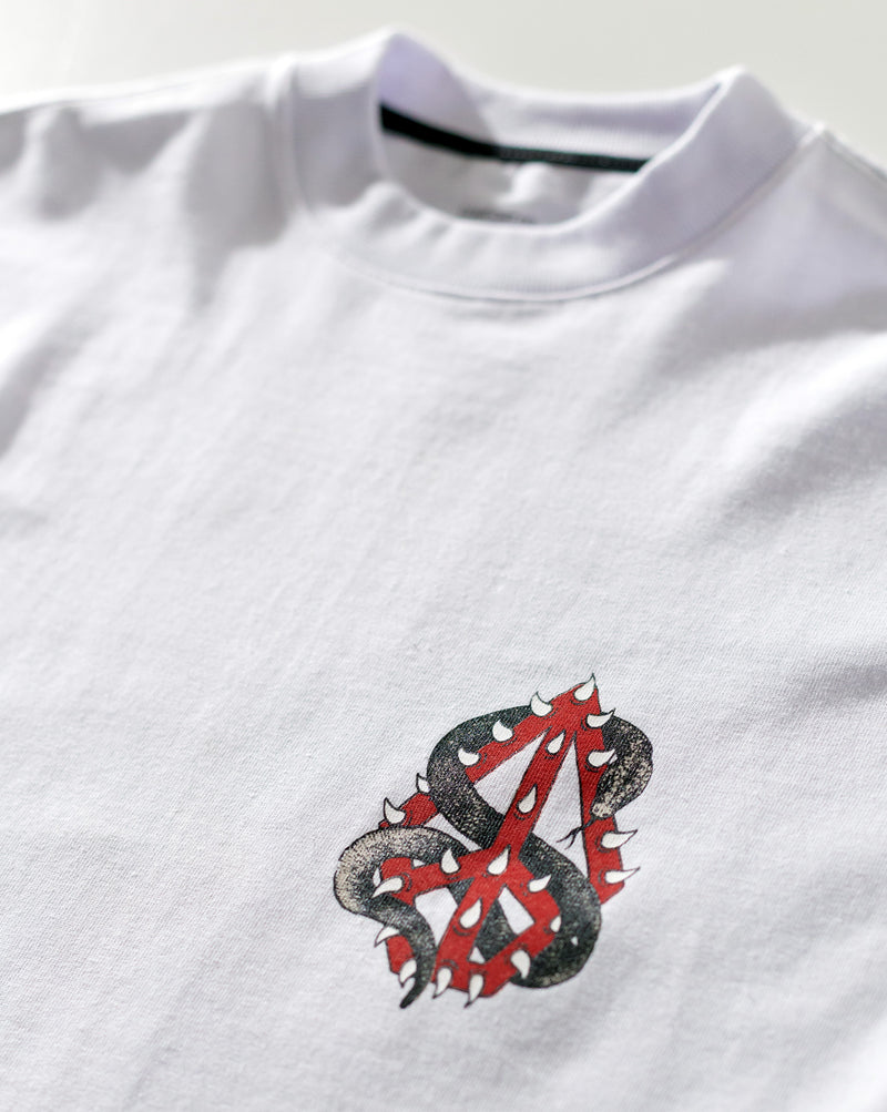 Camiseta Comfort Fit Volcom Snake Peace Branca