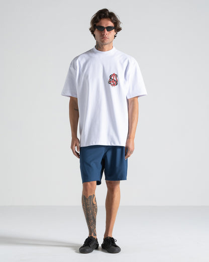 Camiseta Comfort Fit Volcom Snake Peace Branca