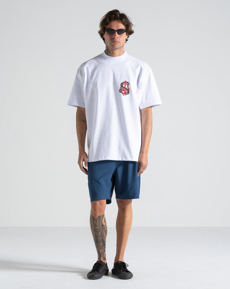 Camiseta Comfort Fit Volcom Snake Peace Branca