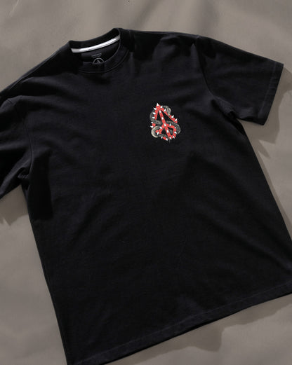 Camiseta Comfort Fit Volcom Snake Peace Preta