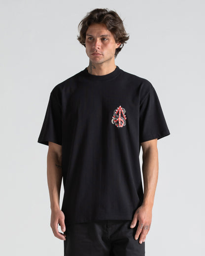 Camiseta Comfort Fit Volcom Snake Peace Preta