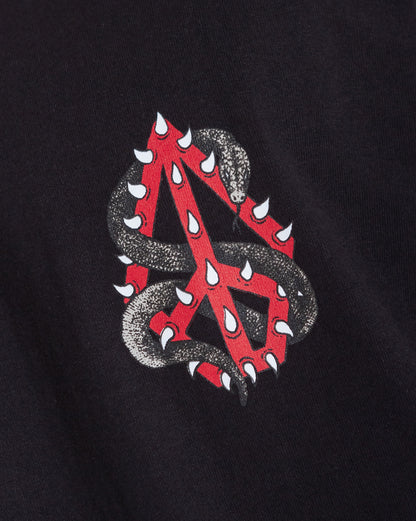 Camiseta Comfort Fit Volcom Snake Peace Preta