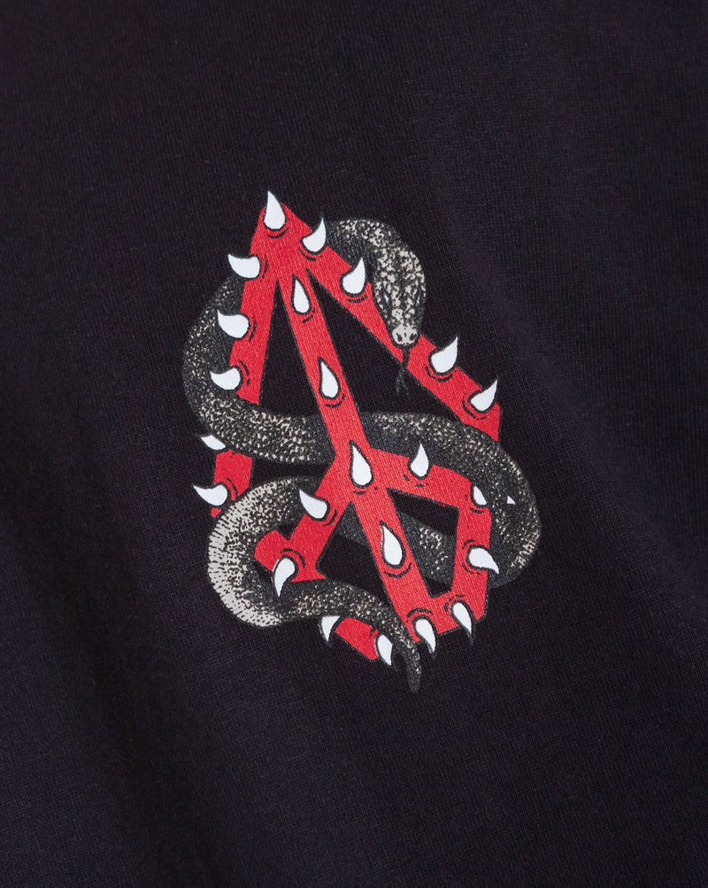 Camiseta Comfort Fit Volcom Snake Peace Preta