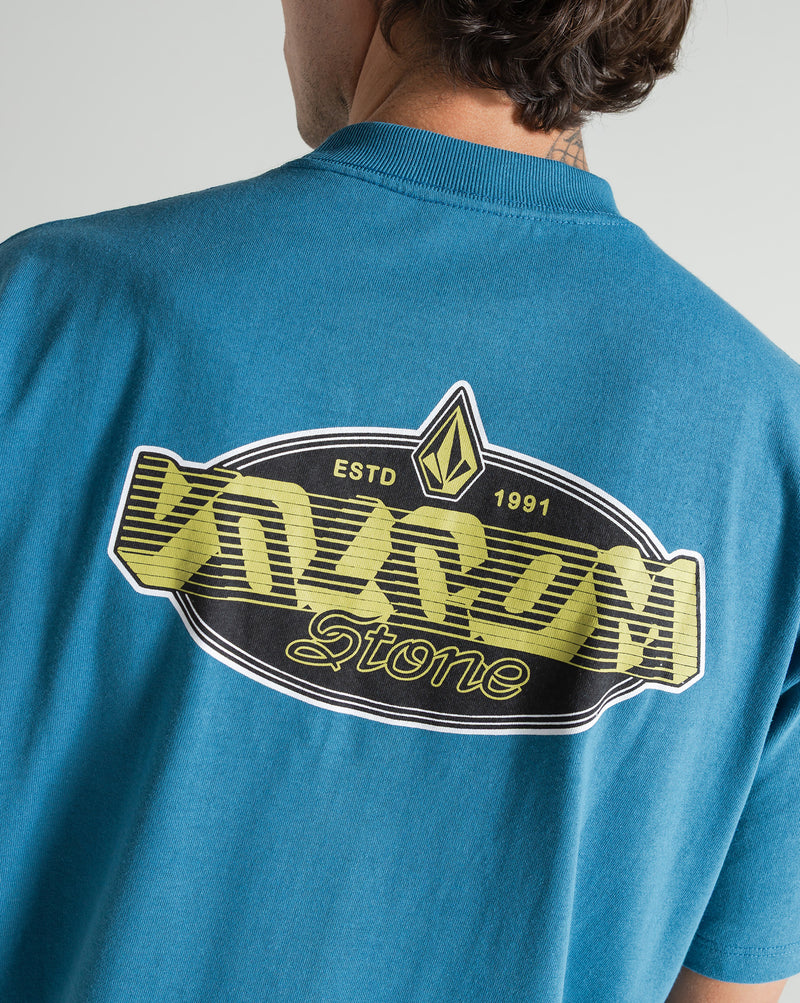 Camiseta Comfort Fit Volcom Tumbled Azul