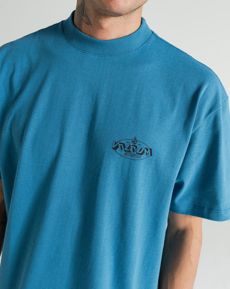 Camiseta Comfort Fit Volcom Tumbled Azul
