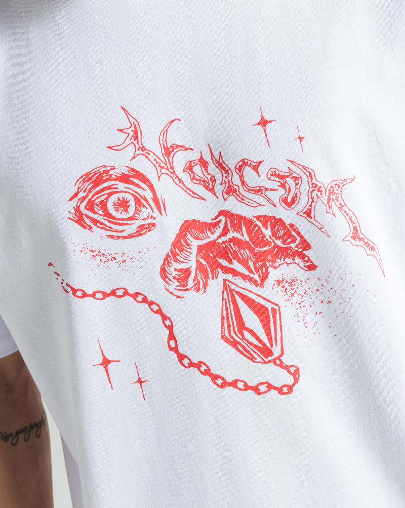 Camiseta Comfort Fit Volcom Death Truction Branca